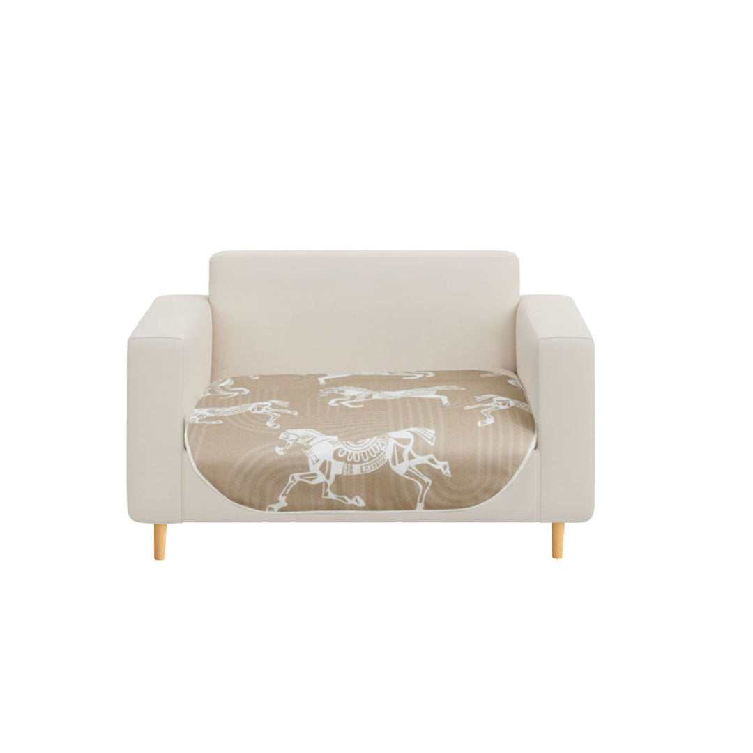 SOGA One-Seater Beige Horse Print 90x90cm Throw Blanket Sofa Cover
