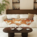 SOGA Three-Seater Orange Horse Print 90x210cm Throw Blanket Sofa Cover