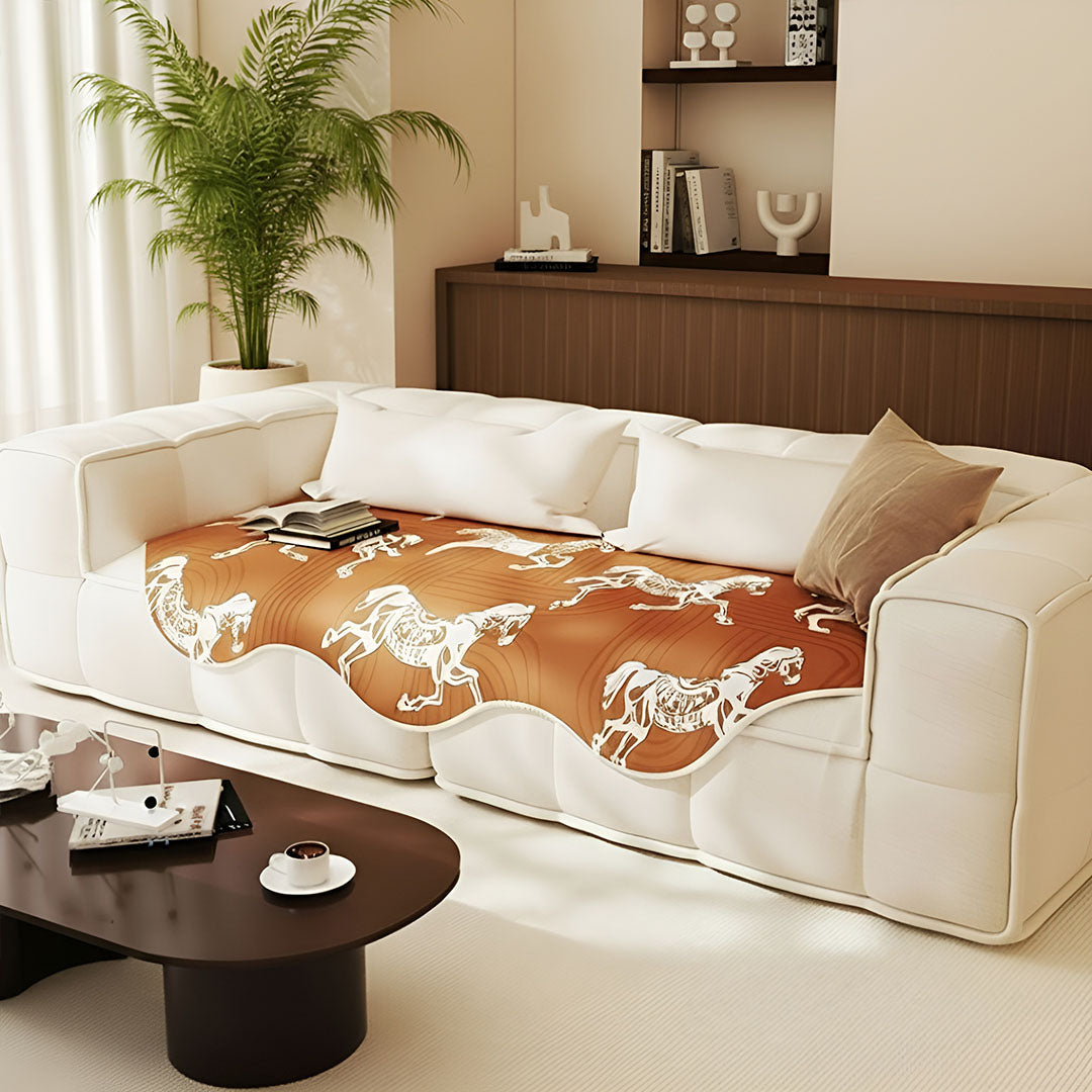 SOGA Three-Seater Orange Horse Print 90x210cm Throw Blanket Sofa Cover