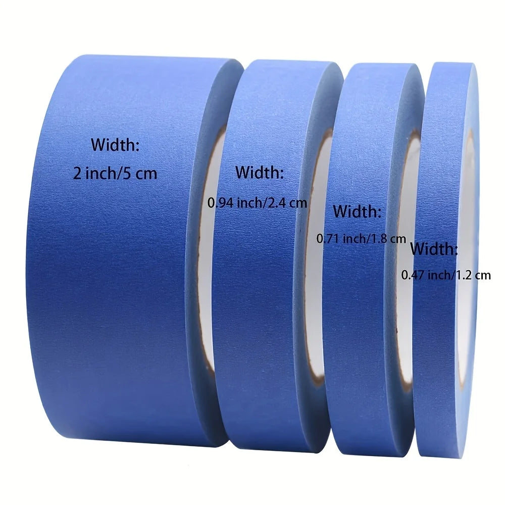 Blue Painters Tape, 1/2 inch,3/4 inch,1 inch,2 inch, Multi Size Painting Masking Tape, Clean Release Paper Tape for Home