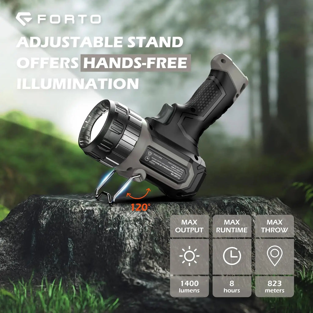 Compact Rechargeable Spotlight with Adjustable Focus, 823m Range, 3 Modes for Outdoor Boating Hunting Camping Hiking
