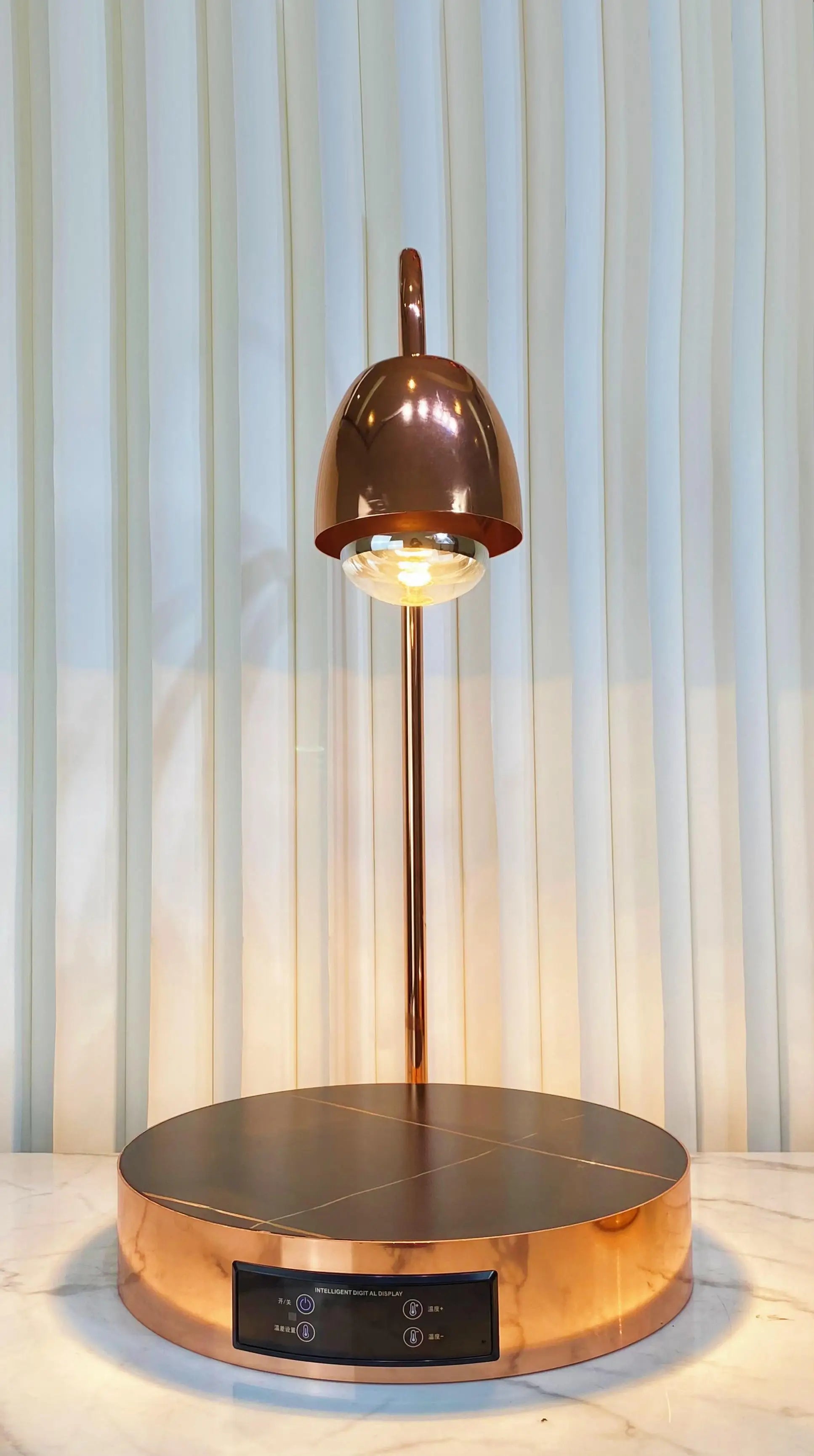 Commercial Rose Gold Stainless Steel Double Heads Food Heat Lamp Digital Control Electric Food Warming Plate for Buffet