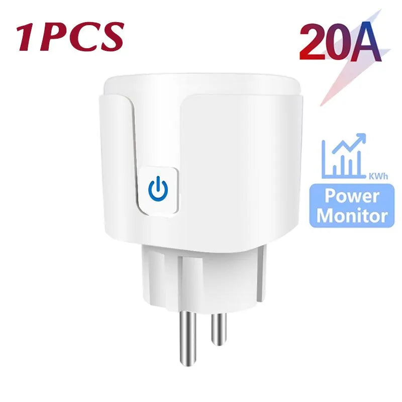 Smart Plug WiFi Socket EU 16A/20A With Power Monitor Timing Function Tuya Smart Life APP Control Works With Alexa Google Home
