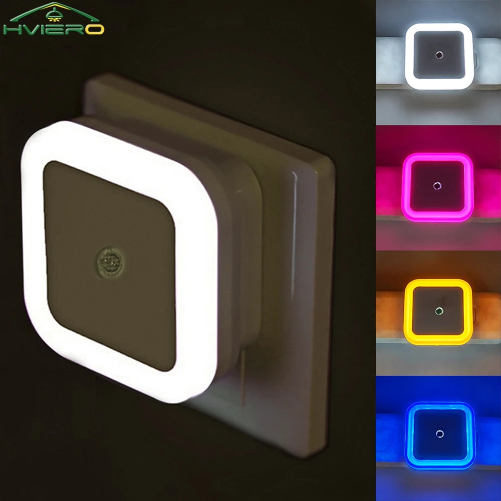 1/2/4PCS LED Wireless Sensor Night Light EU US Plug Mini Square For Baby Children Living Room Bedroom Corridor Lighting Lamps