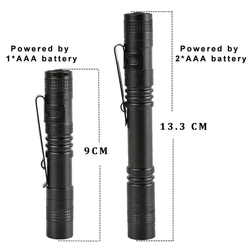 Portable Mini LED Pen Flashlight with Pen Clip Handheld Ultra Pocket Torch Use AAA Battery for Outdoor Camping Emergency Lamp