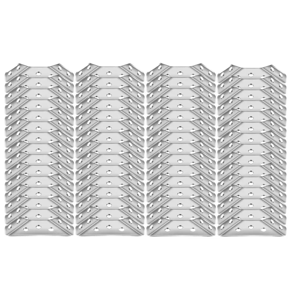 10/20/40/50pcs Thickened 90 Degrees Right Angle Stainless Steel Fixed Bracket Furniture Connectors - Home Improvement