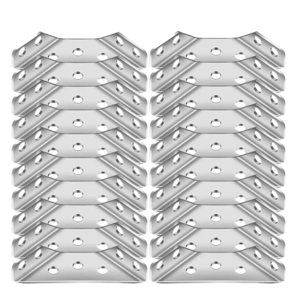 10/20/40/50pcs Thickened 90 Degrees Right Angle Stainless Steel Fixed Bracket Furniture Connectors - Home Improvement
