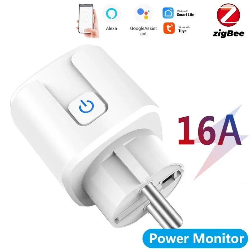 Smart Plug WiFi Socket EU 16A/20A With Power Monitor Timing Function Tuya Smart Life APP Control Works With Alexa Google Home