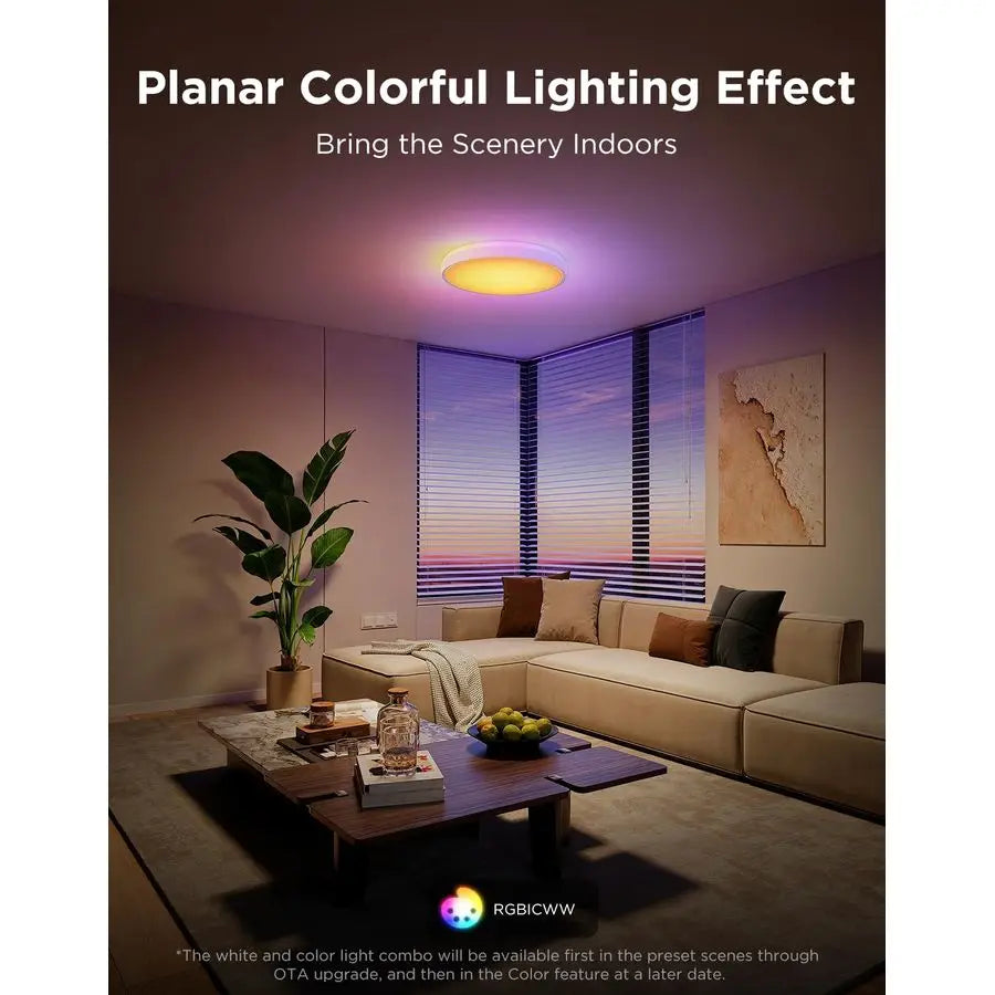 Smart Ceiling Light 4300LM, RGBIC LED Ceiling Light Fixture Works with Matter, Flush Mount Light Fixture, DIY Colors, 2700K6500