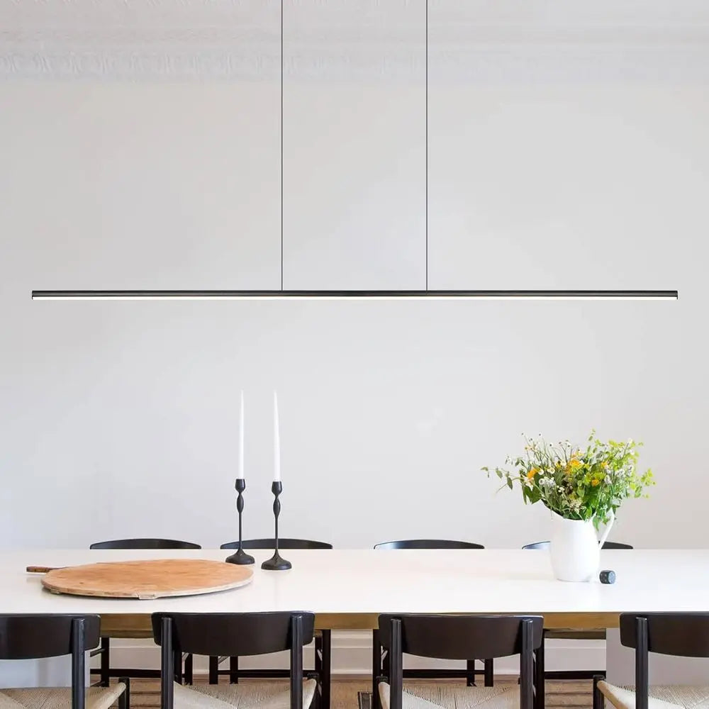 Kitchen Island Pendant Lighting 47.24 Inch Linear Light ixture Chlier 16W 3000K Warm Light Dimmable LED Hanging Light ixture or