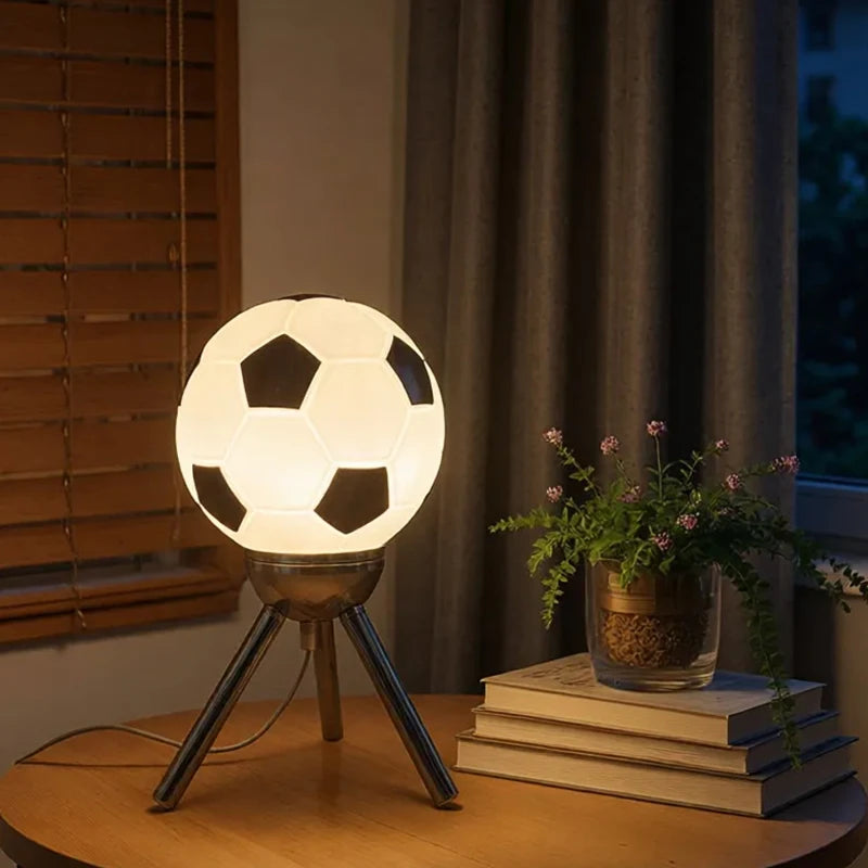 Mid-Century Ins Cream Style Football Glass Ball Table Lamp Bauhaus Modern Minimalist Kids Room Bedroom French Bedside Living