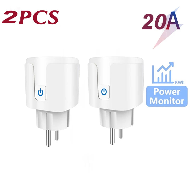 Smart Plug WiFi Socket EU 16A/20A With Power Monitor Timing Function Tuya Smart Life APP Control Works With Alexa Google Home