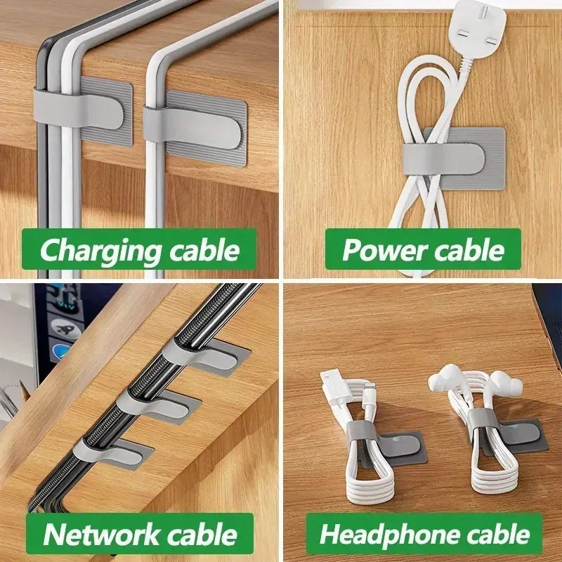 Ties Fastening Wire Reusable Cable Organizer Cord Rope Holder Self Adhesive Adjustable Cord Organizer Straps Desk Management