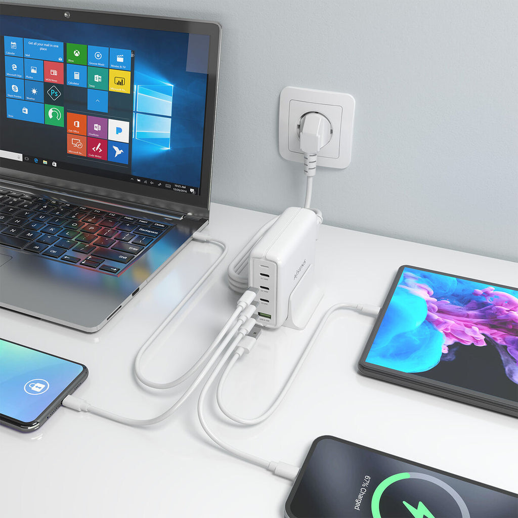 Wall Charger Aisens GAN White 140 W