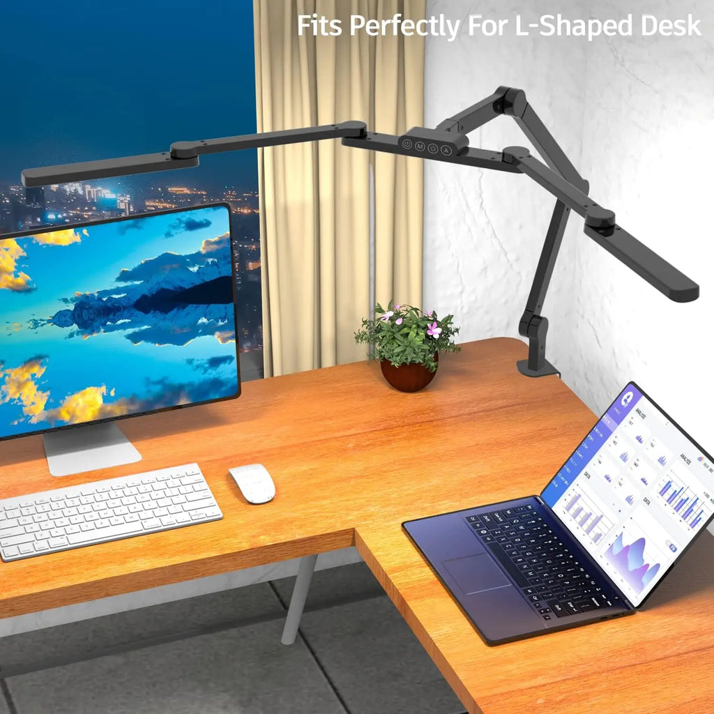 Adjustable 41.5" LED Desk Lamp with Clamp, 24W Bright Light for Home Office and Crafting