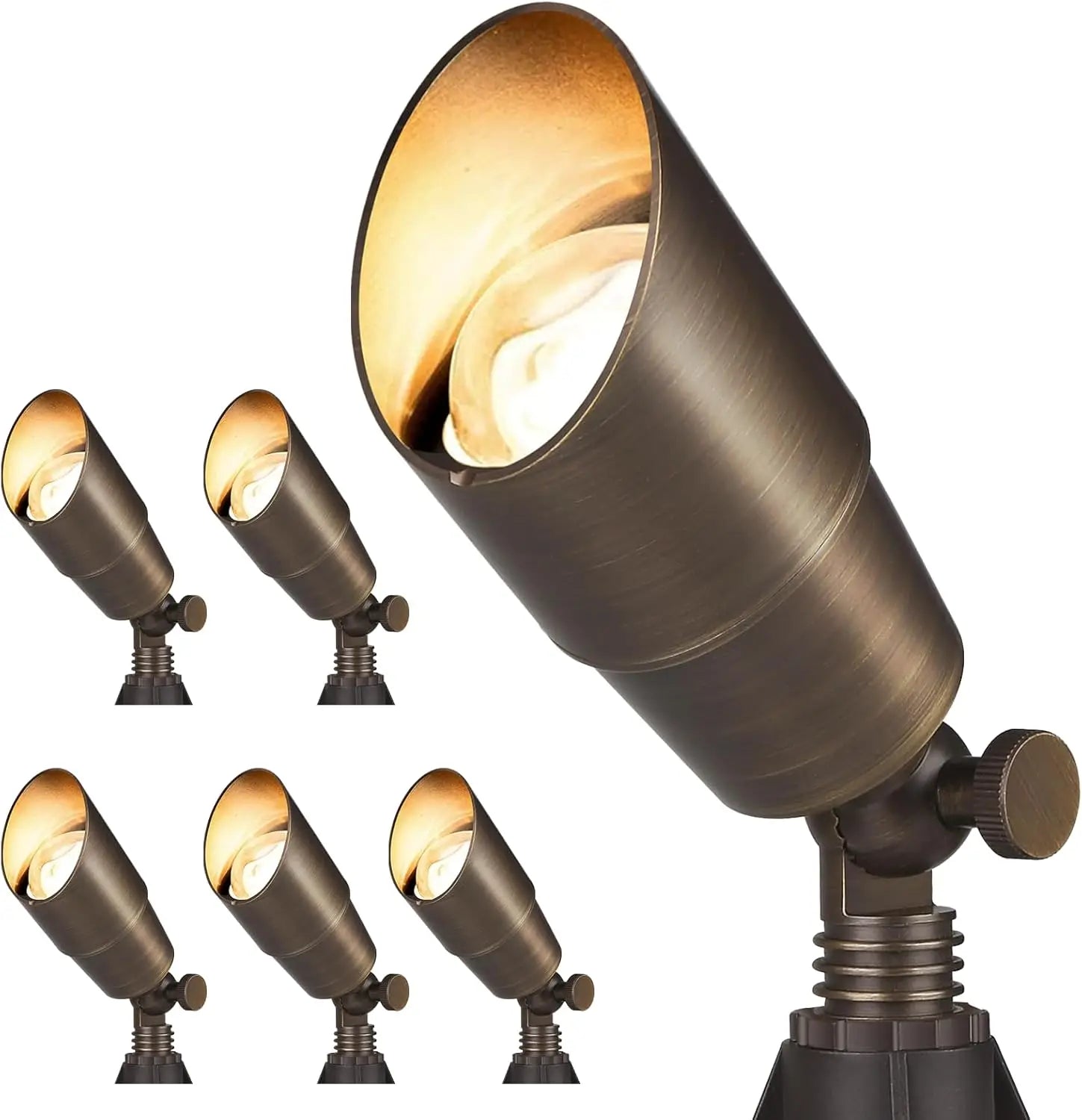 12V Waterproof LED Spotlights for Garden and Yard, Bronze Accent Lighting Fixture Without Bulb, 6 Pack