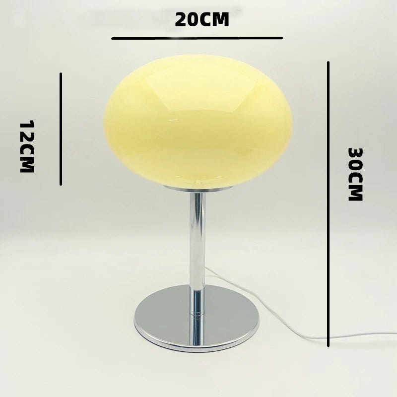 Cream Style Girl's Ins Nordic Table Lamp Vintage Mid Century Creative Design Ambient Lamp,Bedroom Bedside Decorative Night Light