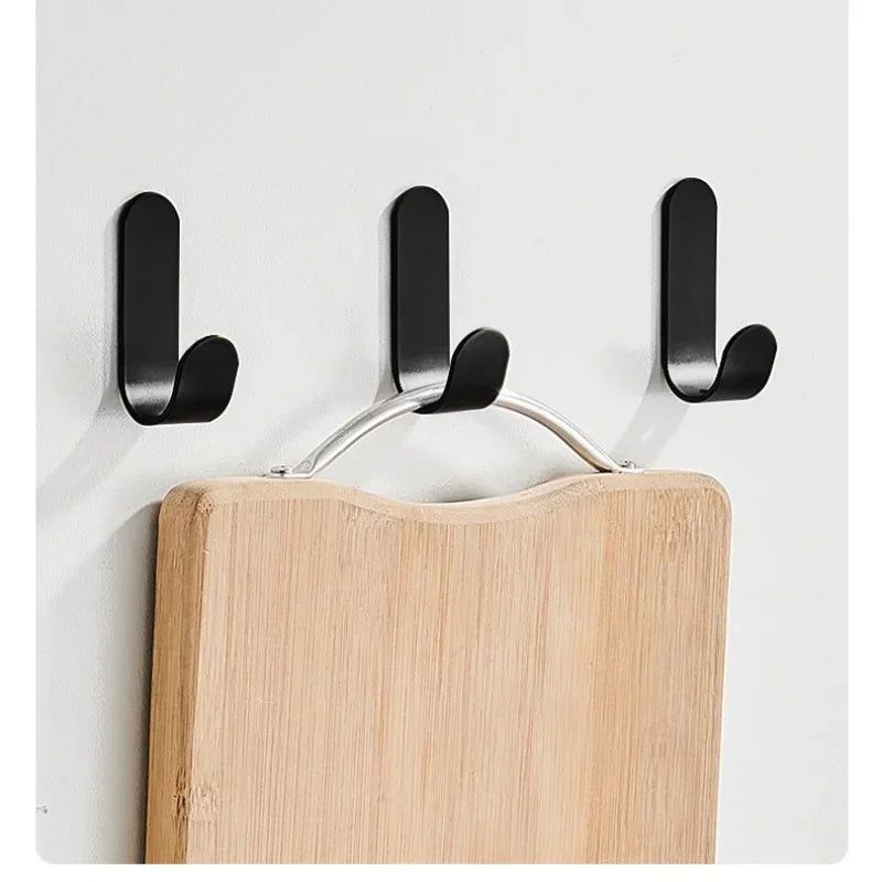 2Pcs Strong Self-Adhesive J-hook Waterproof Adhesive Hanging,Bathroom Towel Key Kitchen