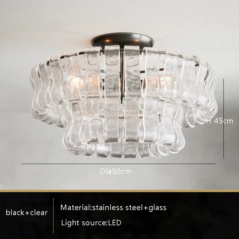 Gray Glass Ceiling Chandeliers 2026 Classic Round Hanging Lamps for Ceiling Home Decoration Lighting Gold Lustres Lamparas