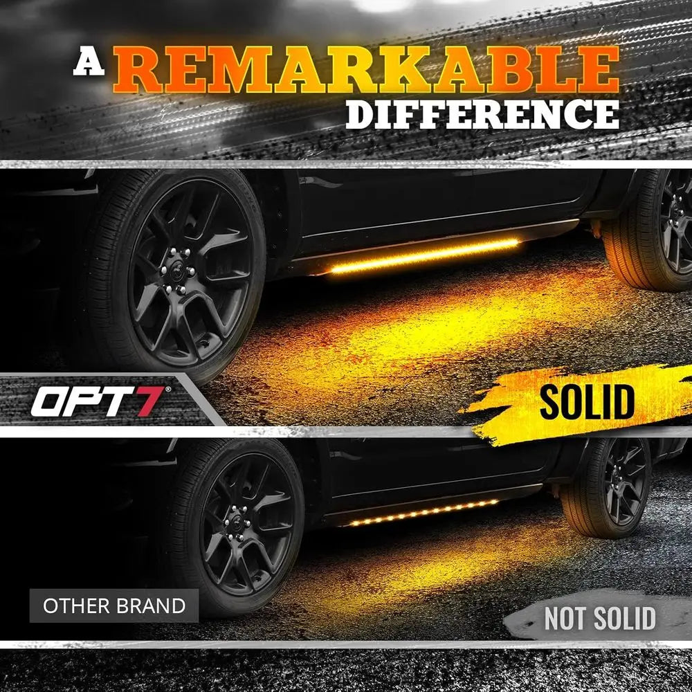 Sidekick 78" Running Board Lights 2PCS LED Strips w/Sequential Amber Turn Signal, DRL, White Courtesy Light or Extended Crew Cab