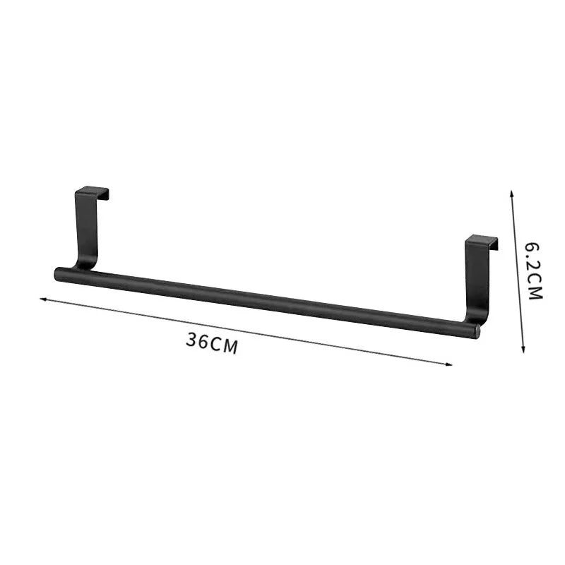 Towel Rod Over Cabinet Towel Rack Storage Organizer Bathroom Door Hanging Towel Rack Kitchen Cabinet Punch-free Rag Hanger