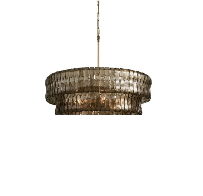 Gray Glass Ceiling Chandeliers 2026 Classic Round Hanging Lamps for Ceiling Home Decoration Lighting Gold Lustres Lamparas