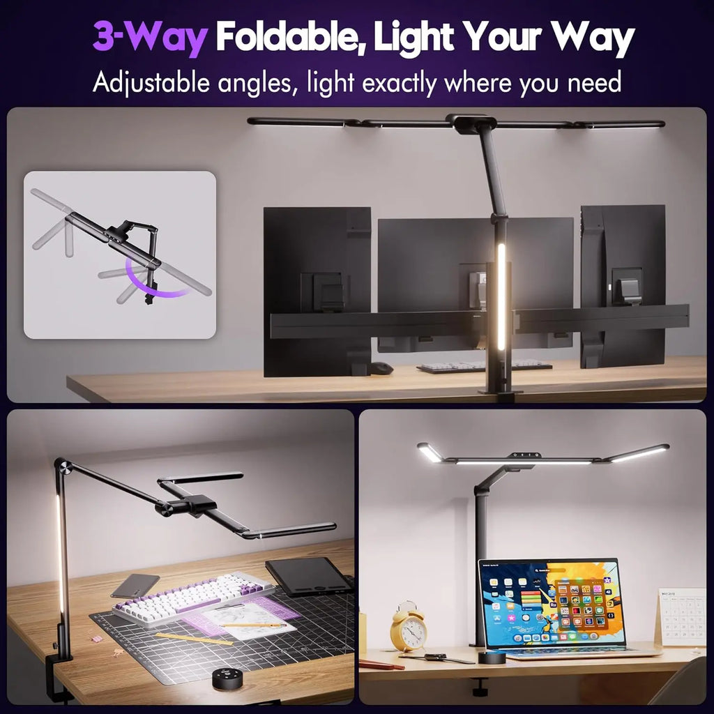 32.5" Adjustable Desk Lamp with Radar Sensor, Remote Control, 1100LM Brightness for Office Home Study