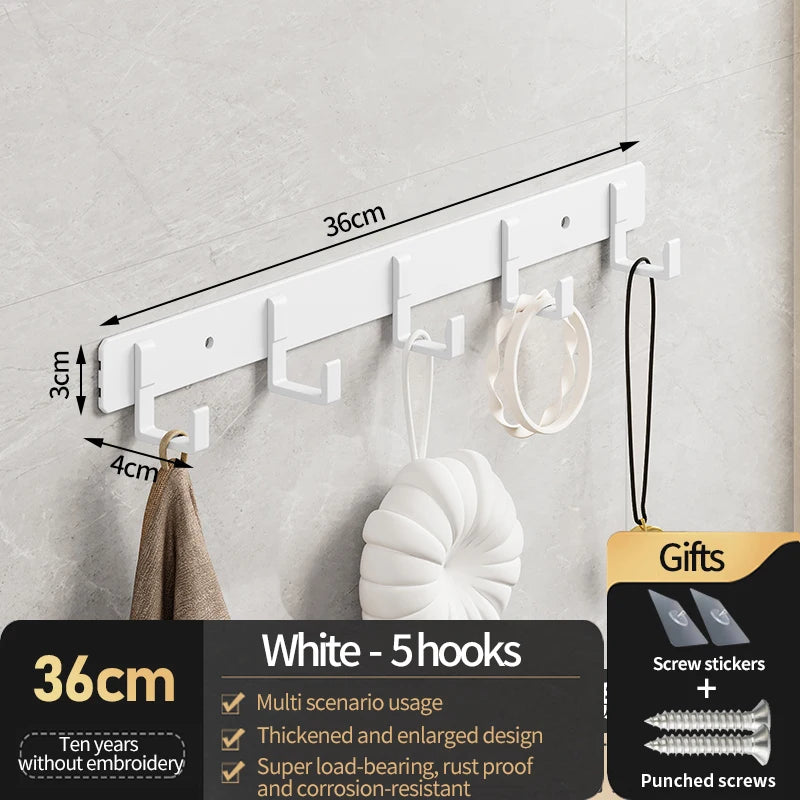Hooks for hanging clothes at the entrance door, hanging hangers on the wall, and strong hooks for the wardrobe in th
