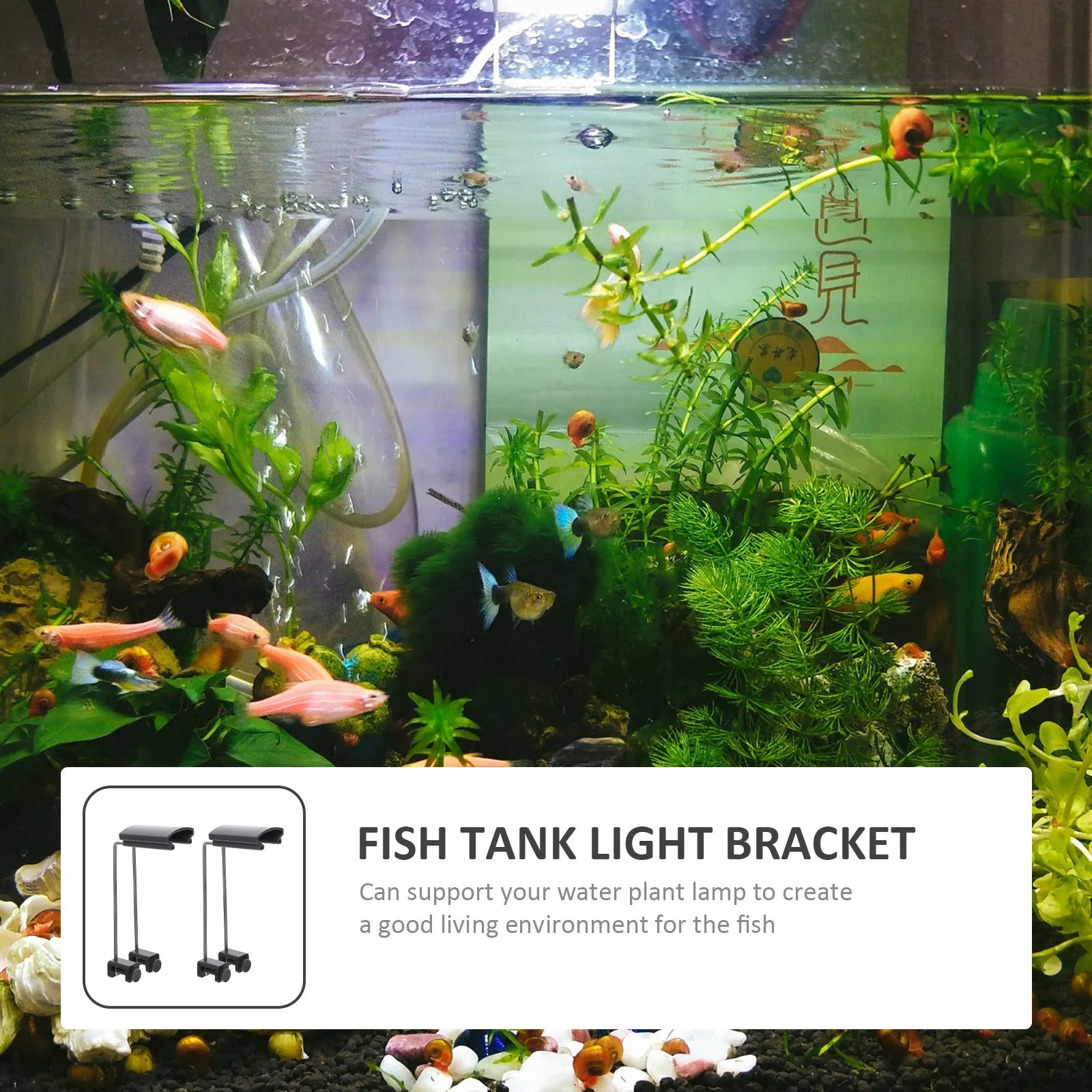 2pcs Water Plant Lamp Bracket Strong Durable Plastic Aquarium Light Holder For Fish Tank Accessories Easy Installation
