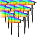 10-Pack Solar Spot Lights, 28 LED Color Changing with 7 Modes, IP67 Waterproof for Outdoor Yard Garden