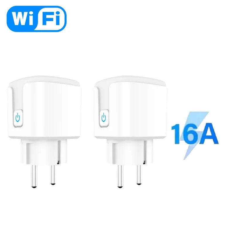 Tuya WiFi Smart Socket EU Plug 20A With Power Monitor Timing Function Smart Life Voice Control Works With Alexa Google Home ﻿