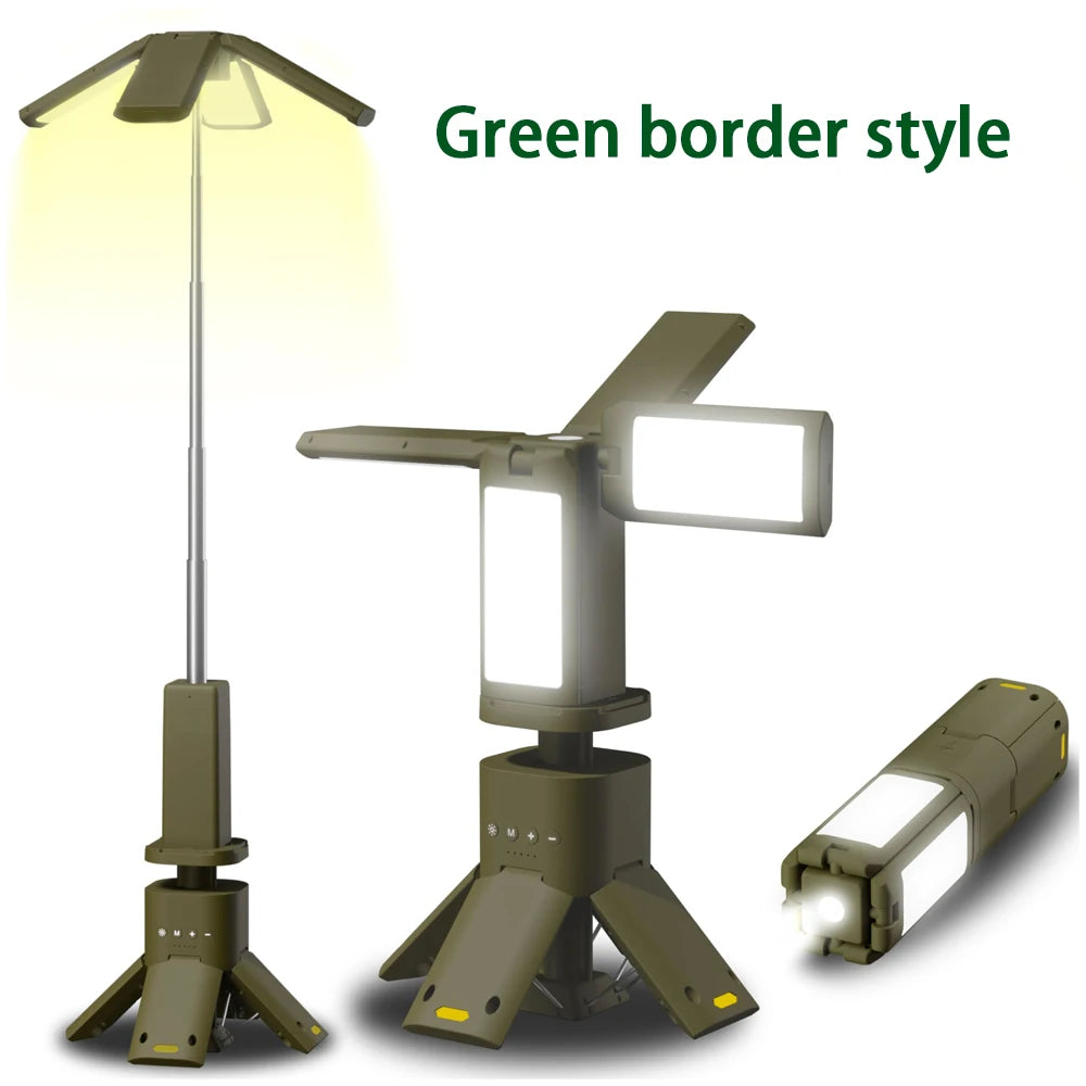 14000mAh Rechargeable Outdoor Hiking Fishing Tent Lamp 6000 LM Super Bright Magnetic Rotatable Telescopic LED RV Camping Lantern