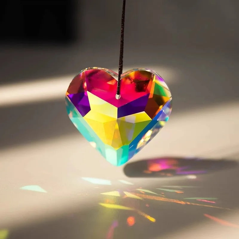 Sun Catcher Crystal Glass Pendant Christmas Decoration Diamond Shape Hair Accessory for Women Holiday Party Gift