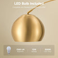 Modern Arc Floor Lamp with Adjustable Shade and Marble Base, LED Bulb Included for Living Room Lighting