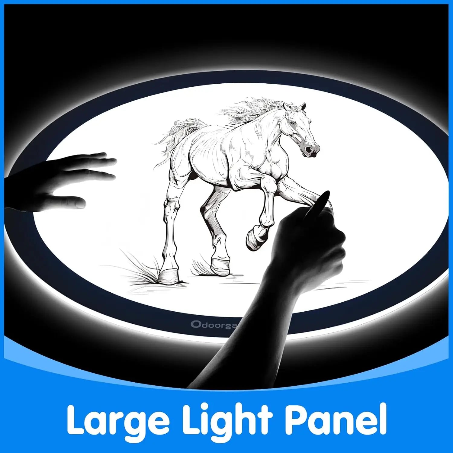 Round LED Light Panel for Kids - Adjustable Brightness Preschool Classroom Creative Exploration Table