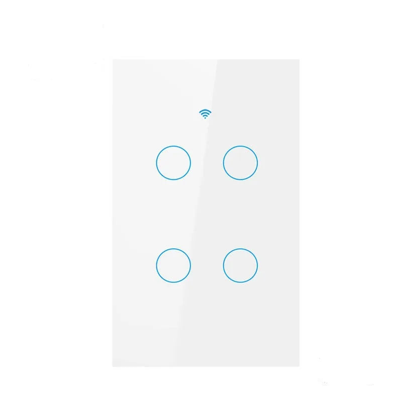 Tuya US WiFi Smart Wall Switch RF433 1/2/3/4 Gang No Neutral Wire Touch Sensor LED Light Switches Smart Home Alexa Google Home