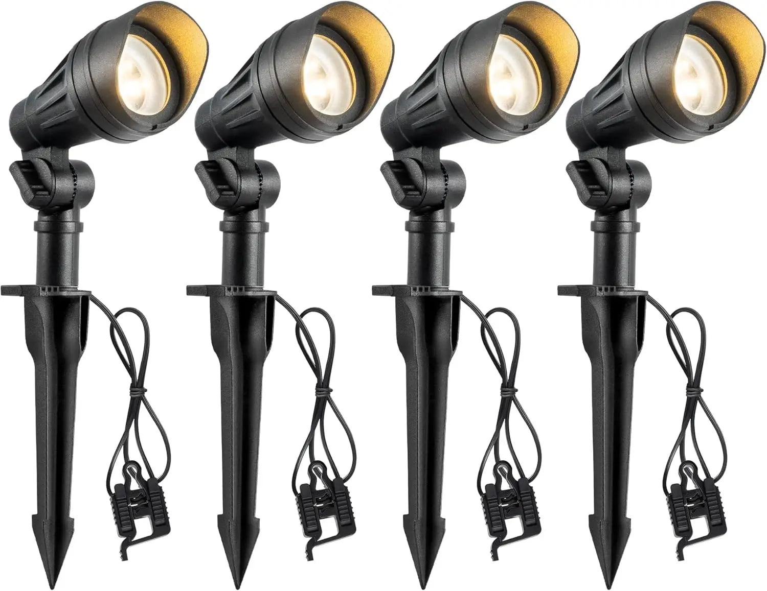 Low Voltage LED Landscape Lights, 3.2W 240LM Warm White, Waterproof Spotlights for Outdoor Use, ETL Listed, 4 Pack