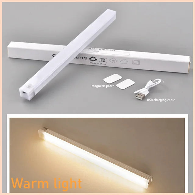 LED Motion Sensor Light Type C Rechargeable Light Wireless LED Night Light Cabinet Wardrobe Lamp Staircase Backlight For Kitchen