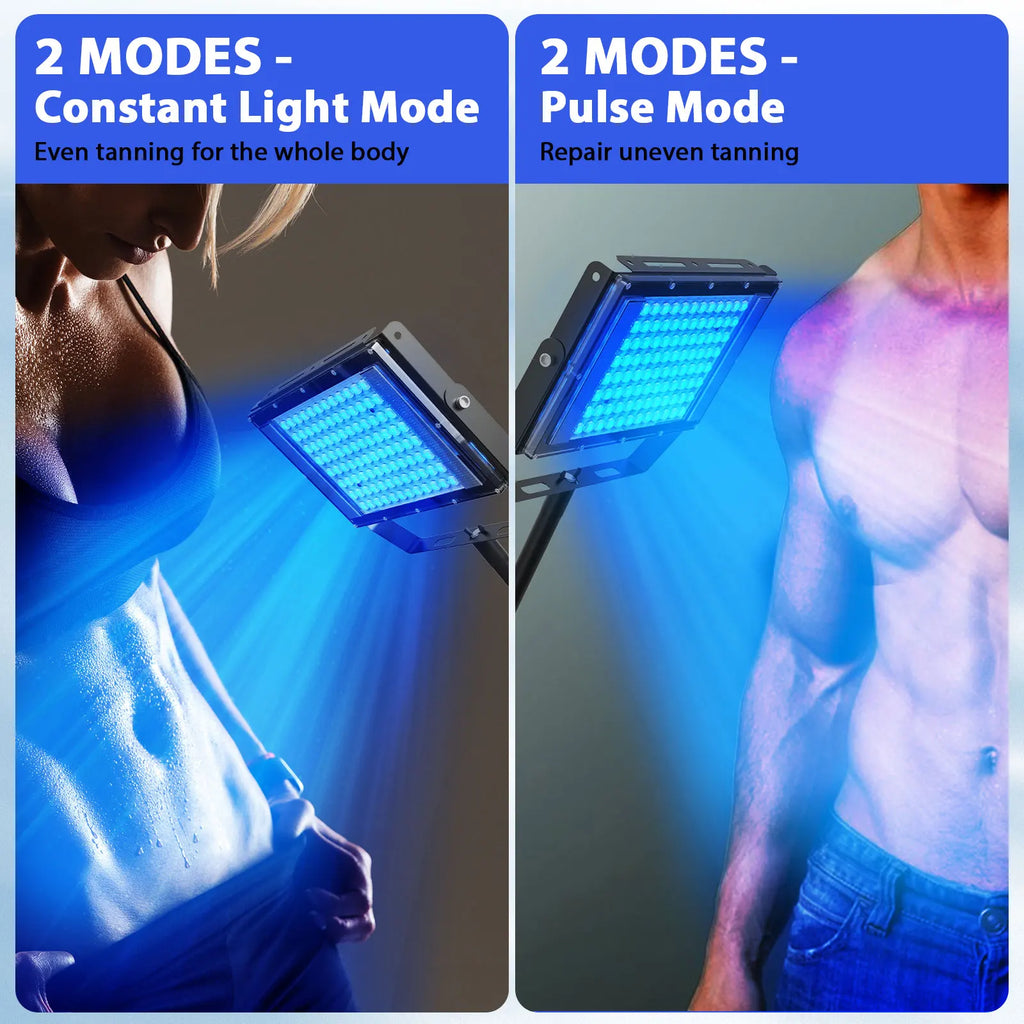 Ultraviolet Tanning Lamp 50W Tripod Solarium Lamp for Tanning Body 48PCS Blue Light Lamp Wavelength 460nm & 480nm Skin care