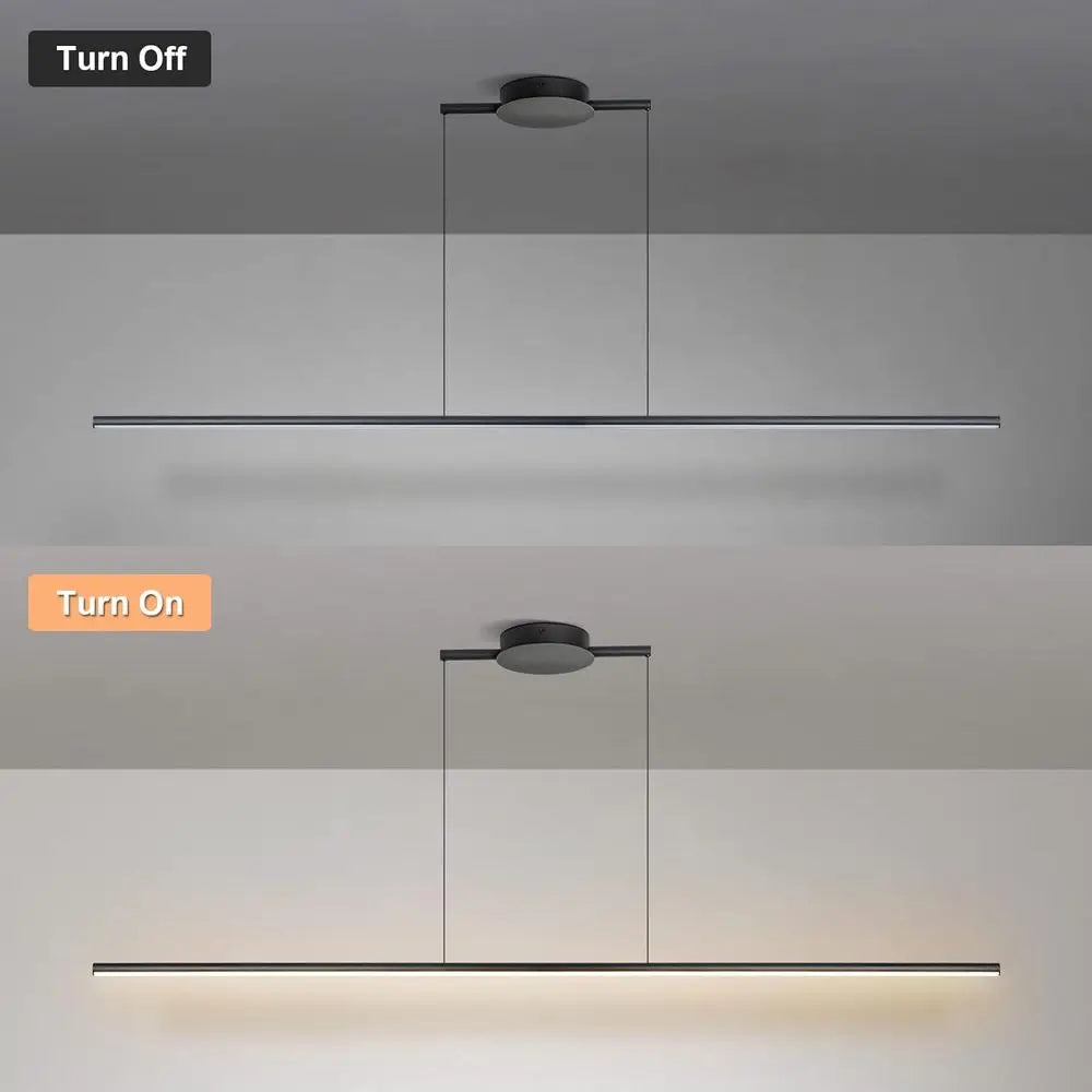 Kitchen Island Pendant Lighting 47.24 Inch Linear Light ixture Chlier 16W 3000K Warm Light Dimmable LED Hanging Light ixture or