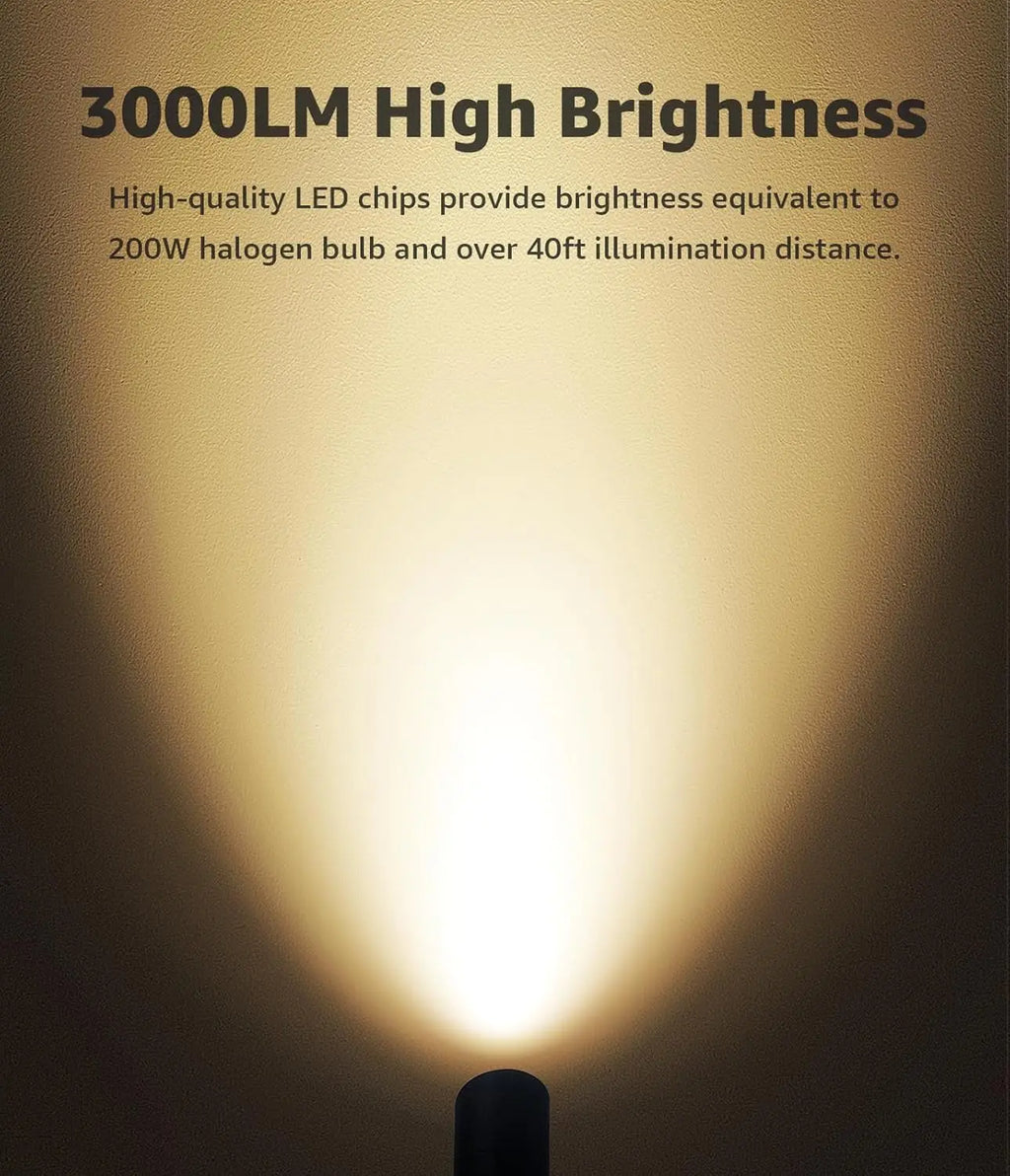 30W Waterproof LED Spotlight 3000LM Warm White Outdoor Lighting for Garden Path Yard Decor