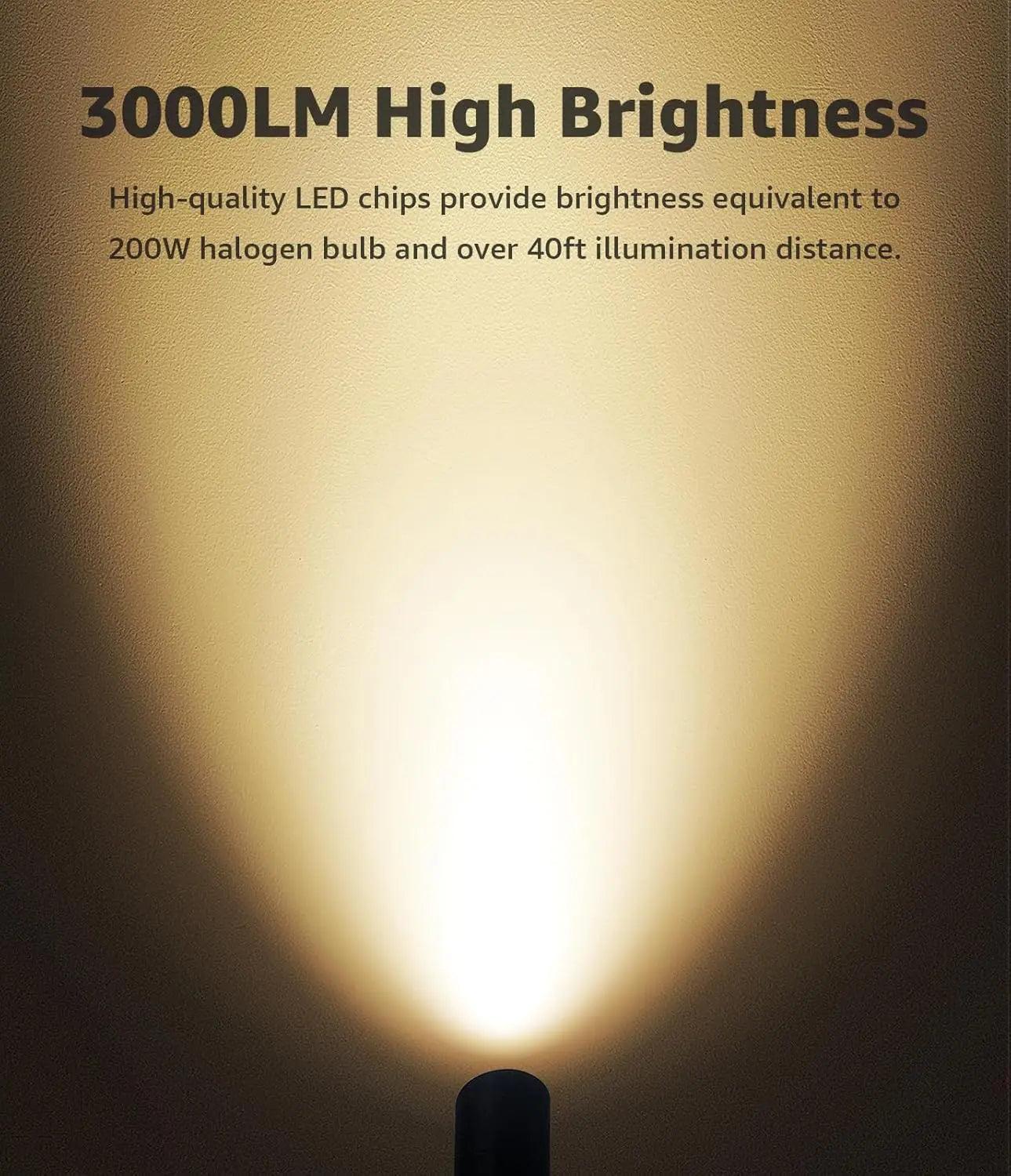 30W Waterproof LED Spotlight 3000LM Warm White Outdoor Lighting for Garden Path Yard Decor