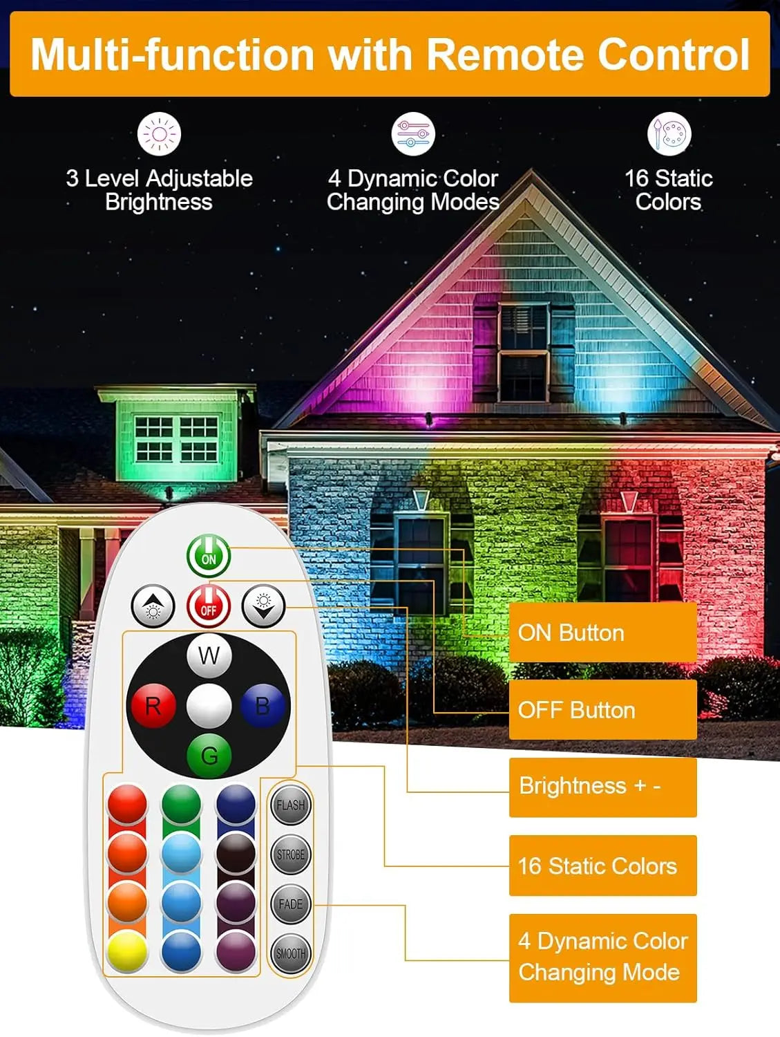 12W RGB Low Voltage Landscape Lights, LED Color Changing Outdoor Spotlight, IP66 Waterproof for Yard Garden Path (12 Pack)