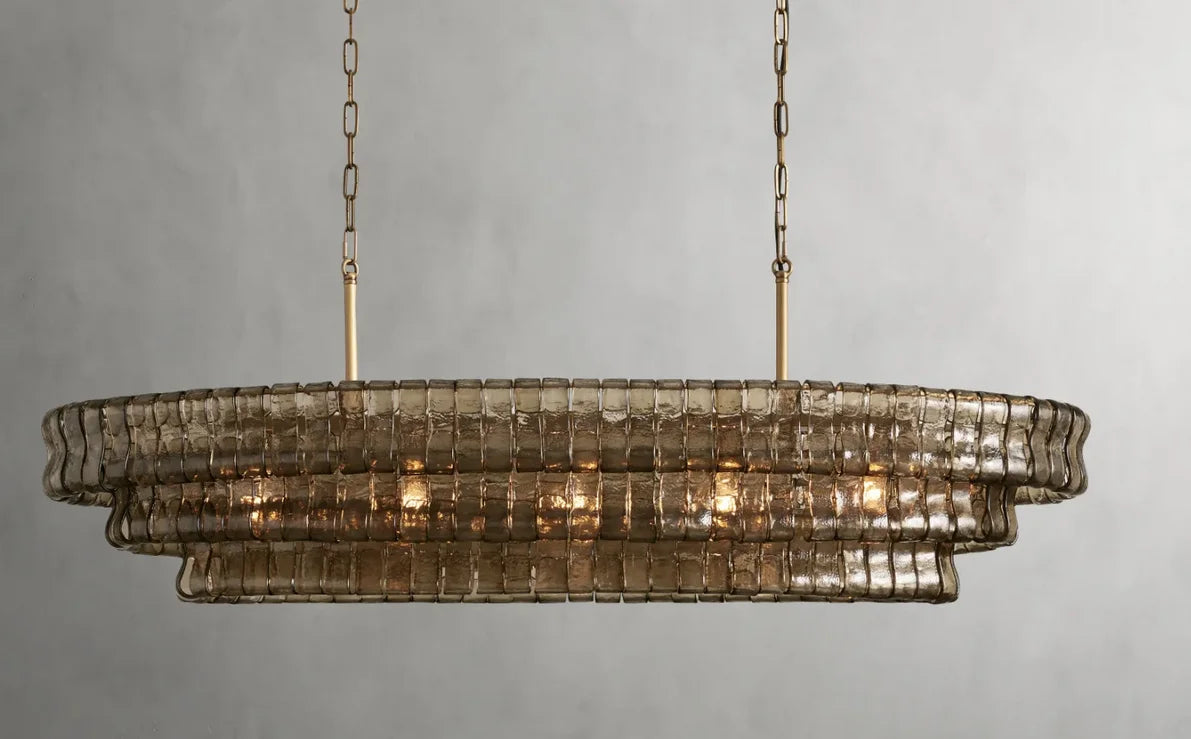 Gray Glass Ceiling Chandeliers 2026 Classic Round Hanging Lamps for Ceiling Home Decoration Lighting Gold Lustres Lamparas