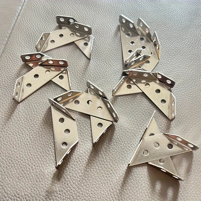 100Pc-12Pc Stainless Steel Angle Bracket Universal Furniture Right Angle Fixed Bracket Cabinet Trapezoidal Layer Board Connector