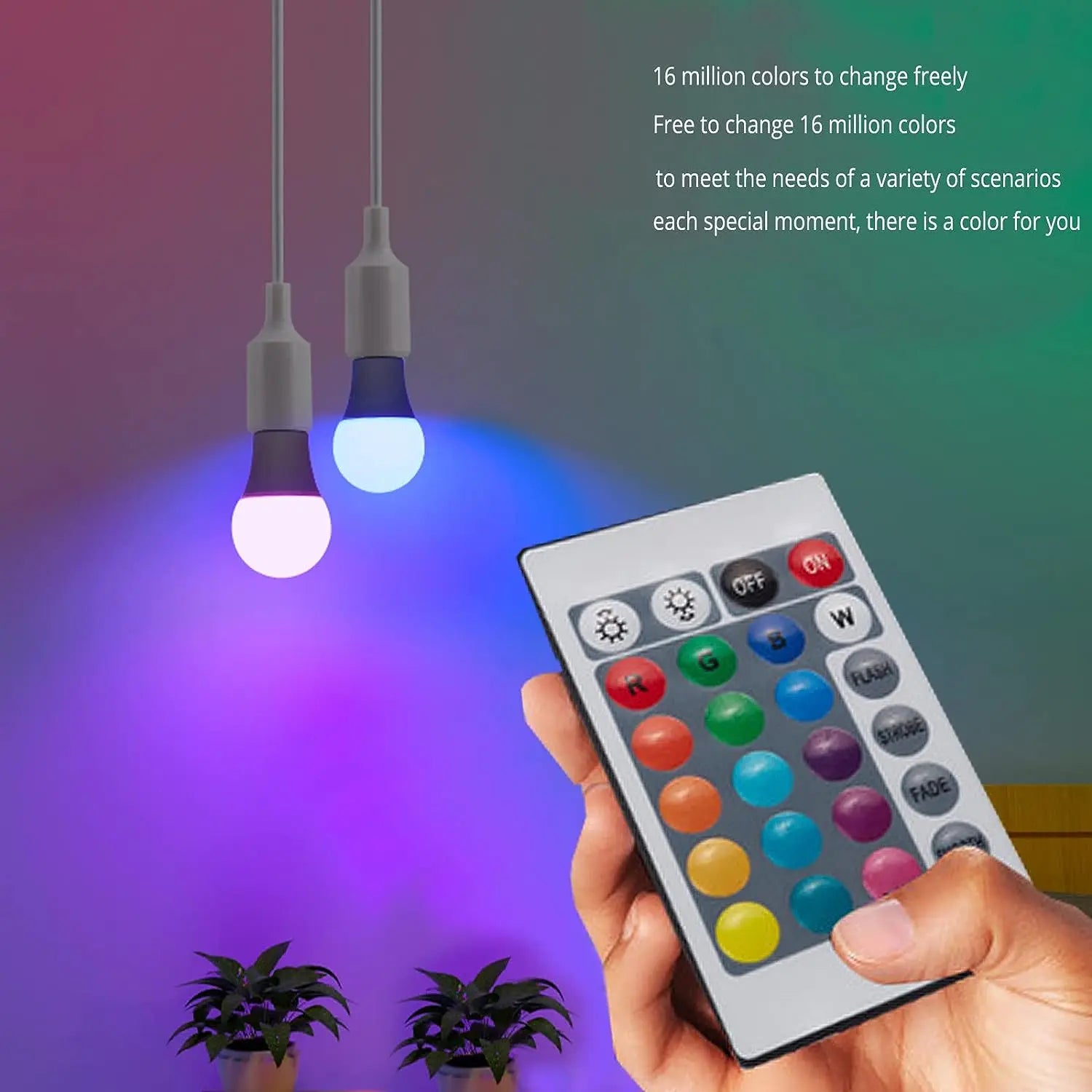 LED RGB Light Bulb AC 220V 230V E27 Bombillas LED  IR Remote Control Changeable Colorful RGBW Led Lamp Spotlight Bulb