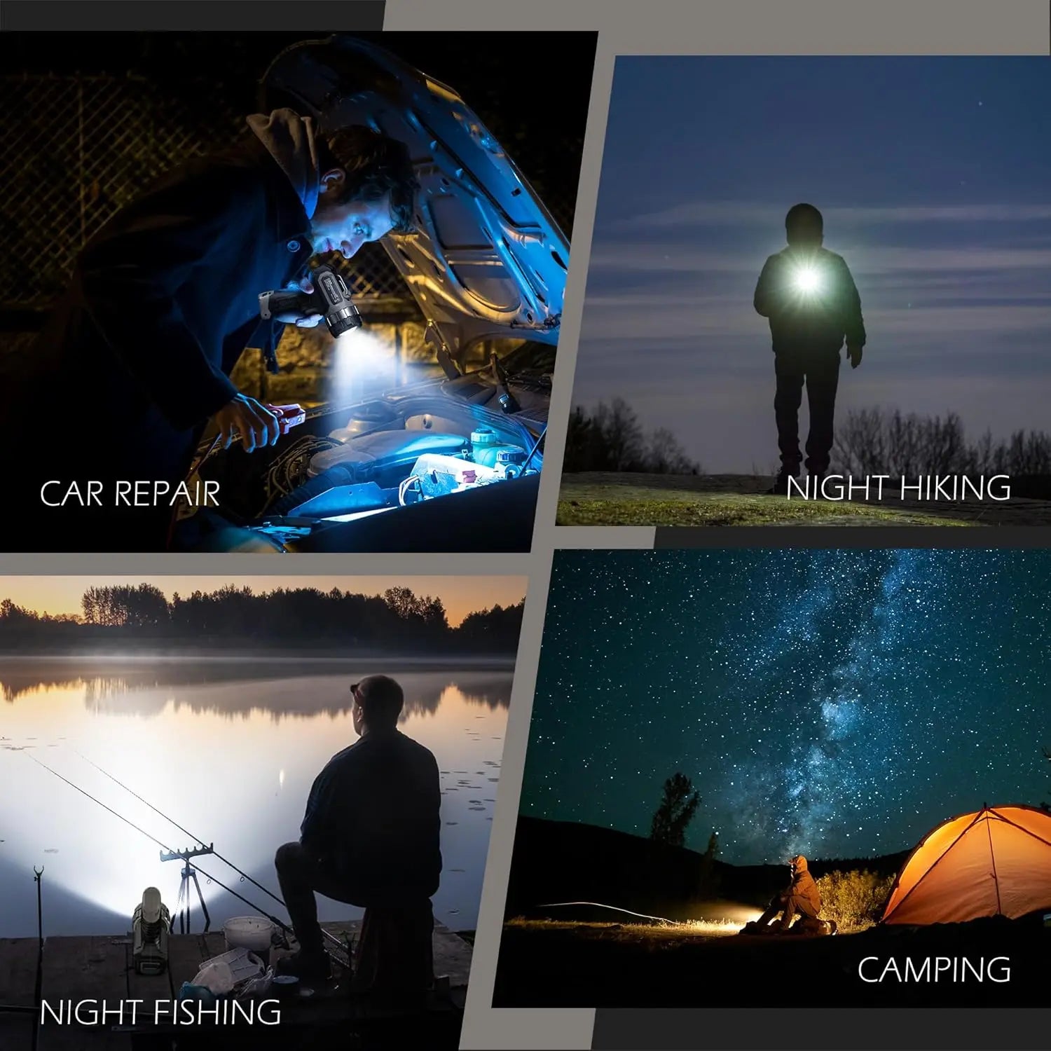Compact Rechargeable Spotlight with Adjustable Focus, 823m Range, 3 Modes for Outdoor Boating Hunting Camping Hiking
