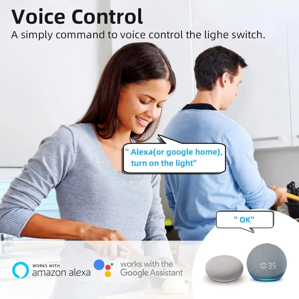 Tuya WiFi Smart Switch 16A  Module 2-way Control Mini Switch Breaker Smart Life Work With Alexa Google Alice 1/10pcs
