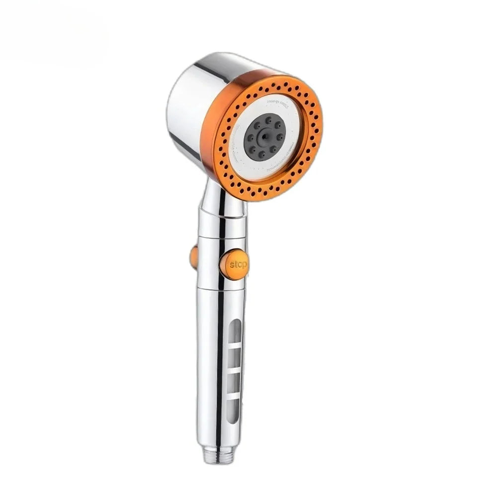 New High Pressure Water Saving Filter Shower Head 5 Modes Handheld Shower Head One Button Stop Bathroom Accessories Set