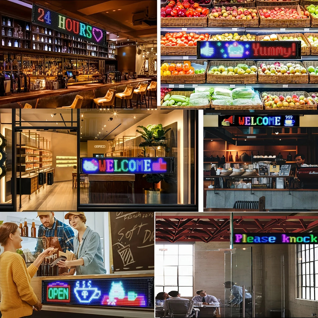 LED Flexible Screen Scrolling Advertising LED Signage USB 5V Bluetooth App Control Programmable Text Pattern Clock LED Car sign